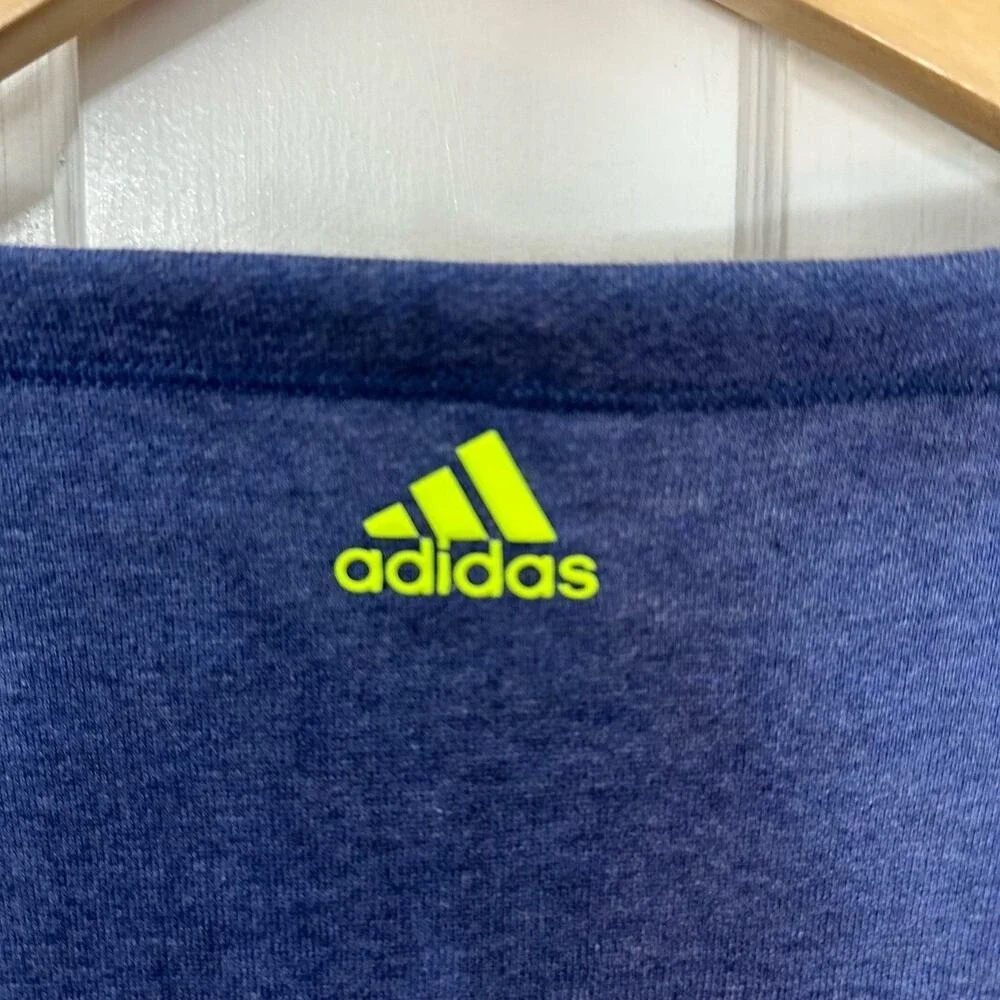 Adidas Womens Sweatshirt Size S Blue Pullover Crew Neck Drawstring Hem Athletic‎